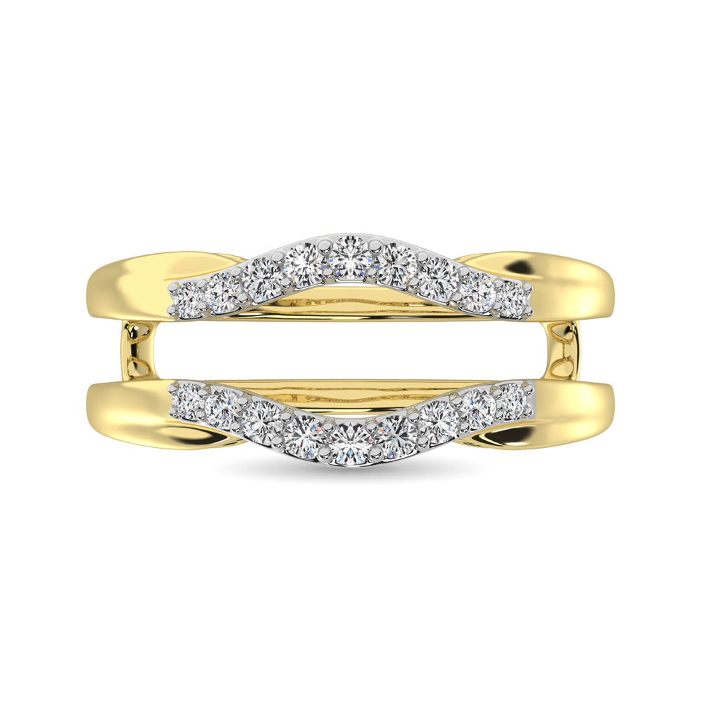 Anillo Protector con Diamantes de 1/4 qt en Oro Amarillo de 10k