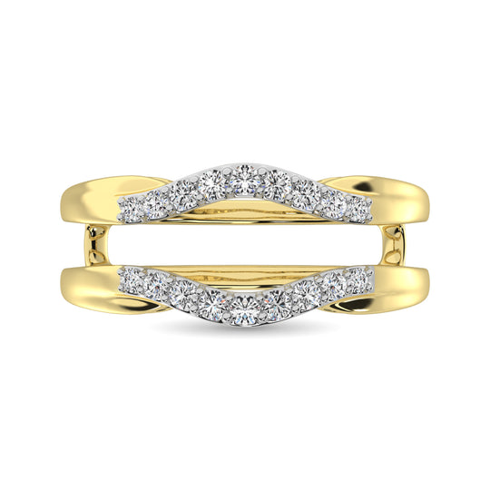 Anillo Protector con Diamantes de 1/4 qt en Oro Amarillo de 10k