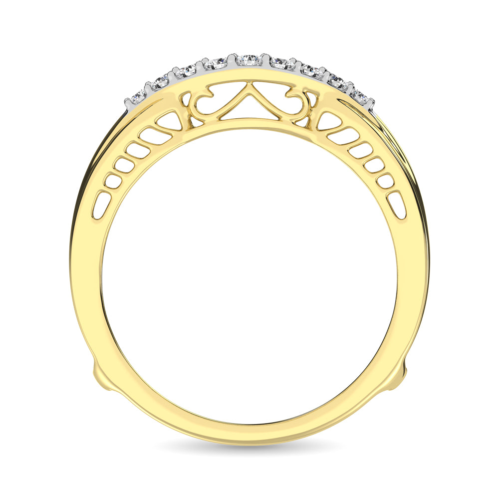 Anillo Protector con Diamantes de 1/4 qt en Oro Amarillo de 10k