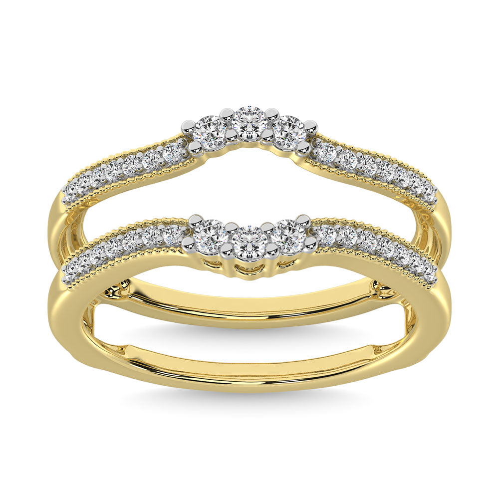 Diamante 1/4 Ct.Tw. Anillo protector en oro amarillo de 10 quilates