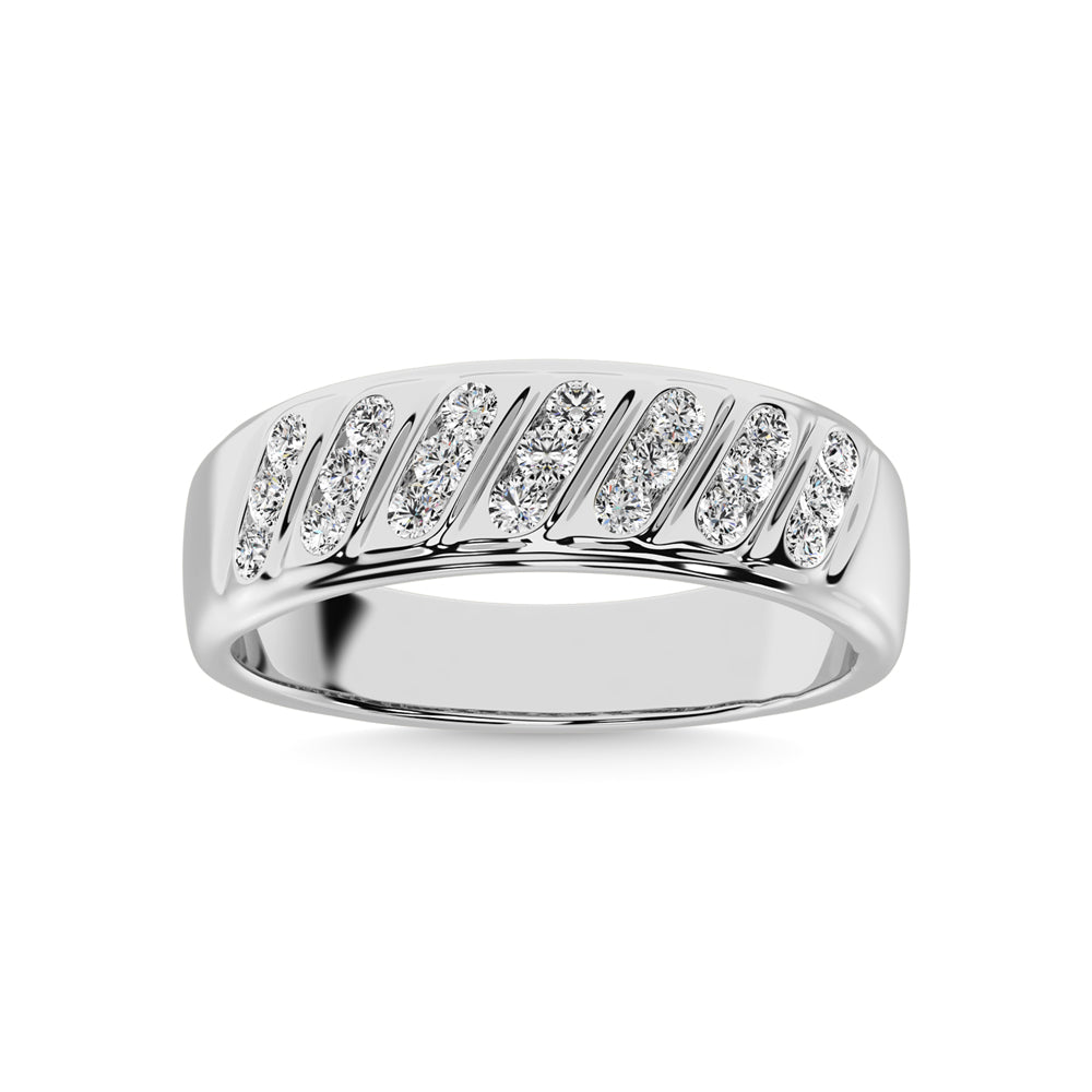 Banda para Hombre con Diamantes de 1/2 qt en Oro Blanco de 14k