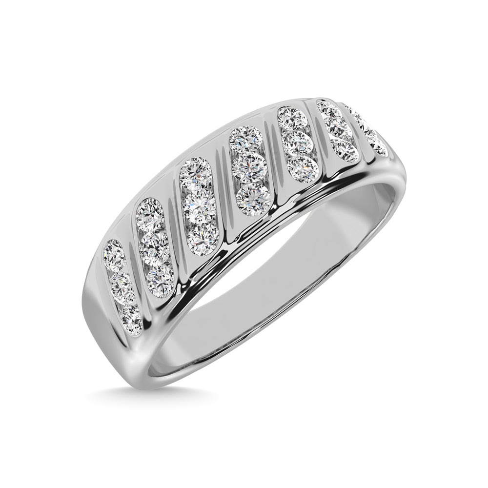 Banda para Hombre con Diamantes de 1/2 qt en Oro Blanco de 14k