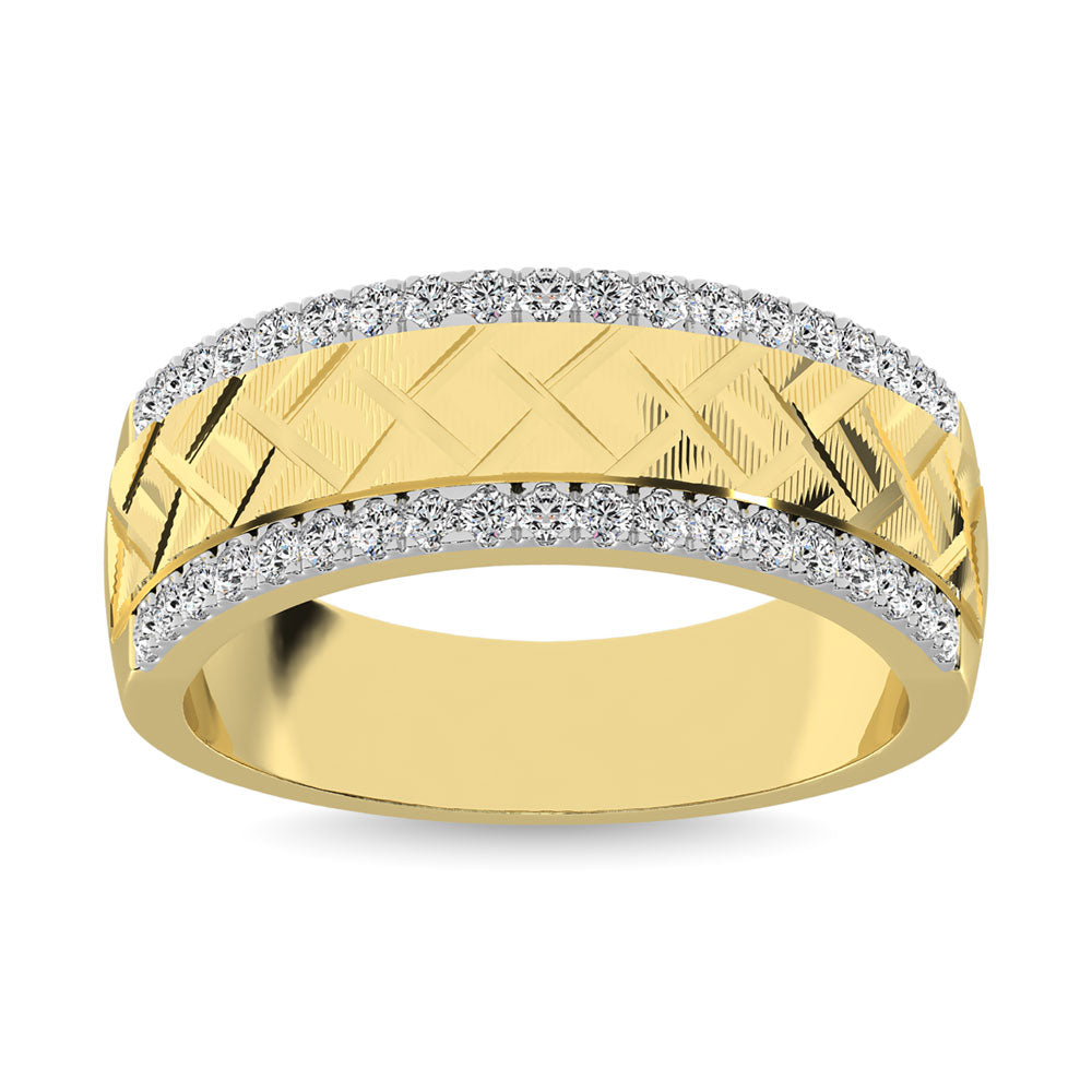 Banda para Hombre con Diamantes de 1/2 qt en Oro Bicolor de 14k