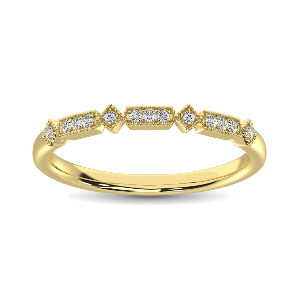 Banda Apilable en Oro Amarillo de 14k con Diamantes de 1/20qt