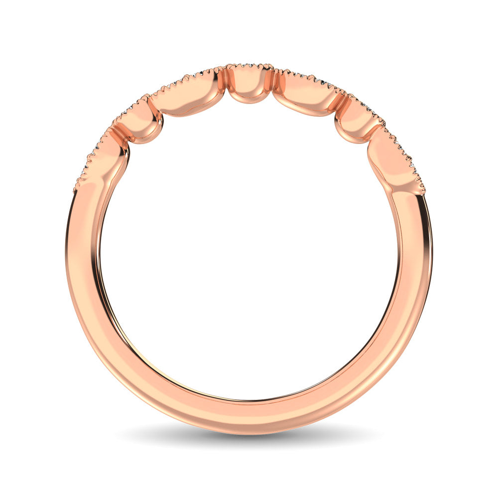 Banda Apilable de Diamantes de 1/10 qt en Oro Rosa de 14k