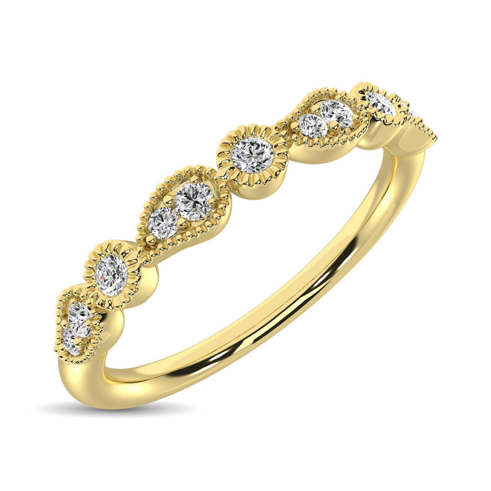 Banda Apilable de Diamantes de 1/10 qt en Oro Amarillo de 14k