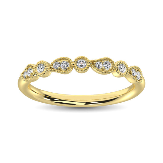 Banda Apilable de Diamantes de 1/10 qt en Oro Amarillo de 14k