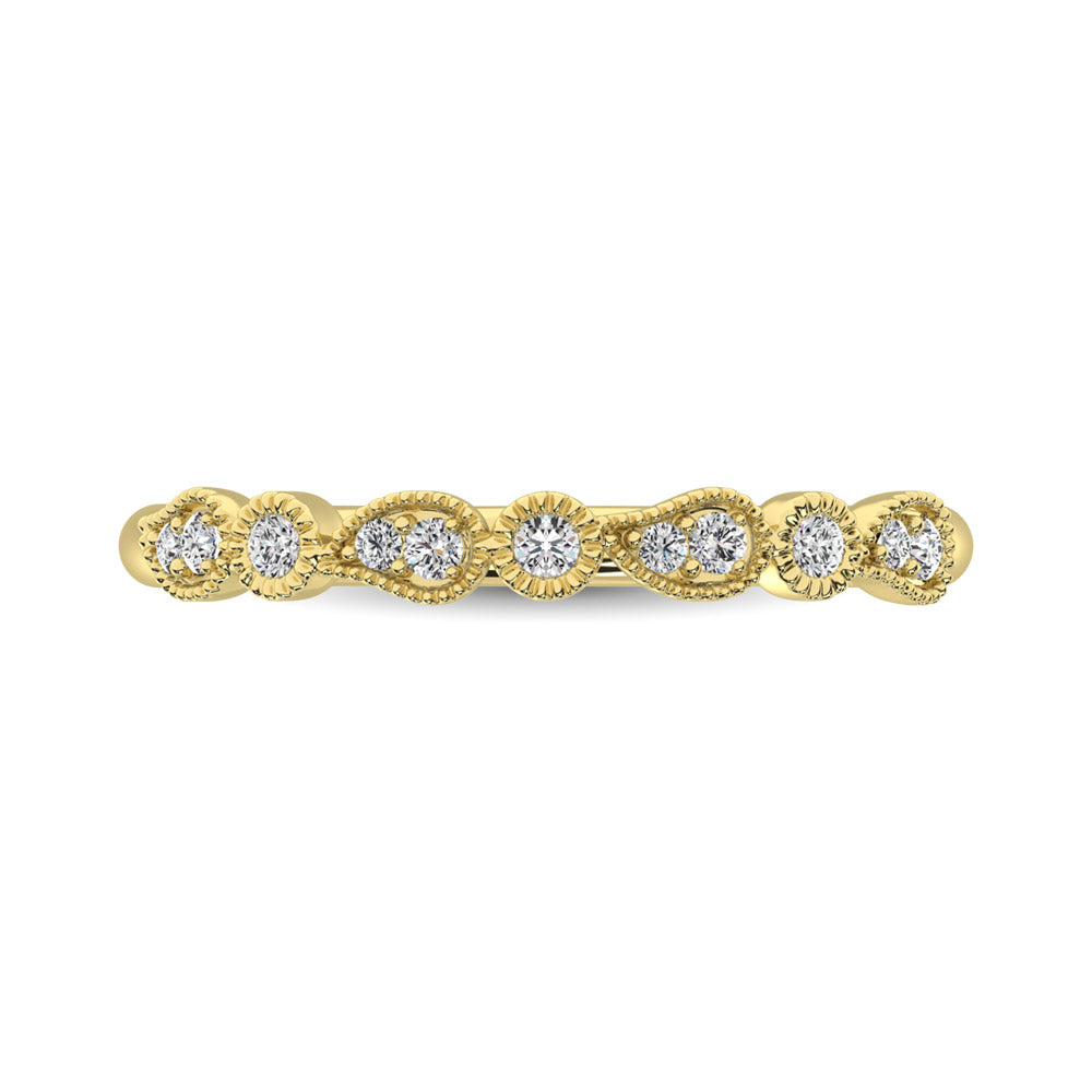 Banda Apilable de Diamantes de 1/10 qt en Oro Amarillo de 14k