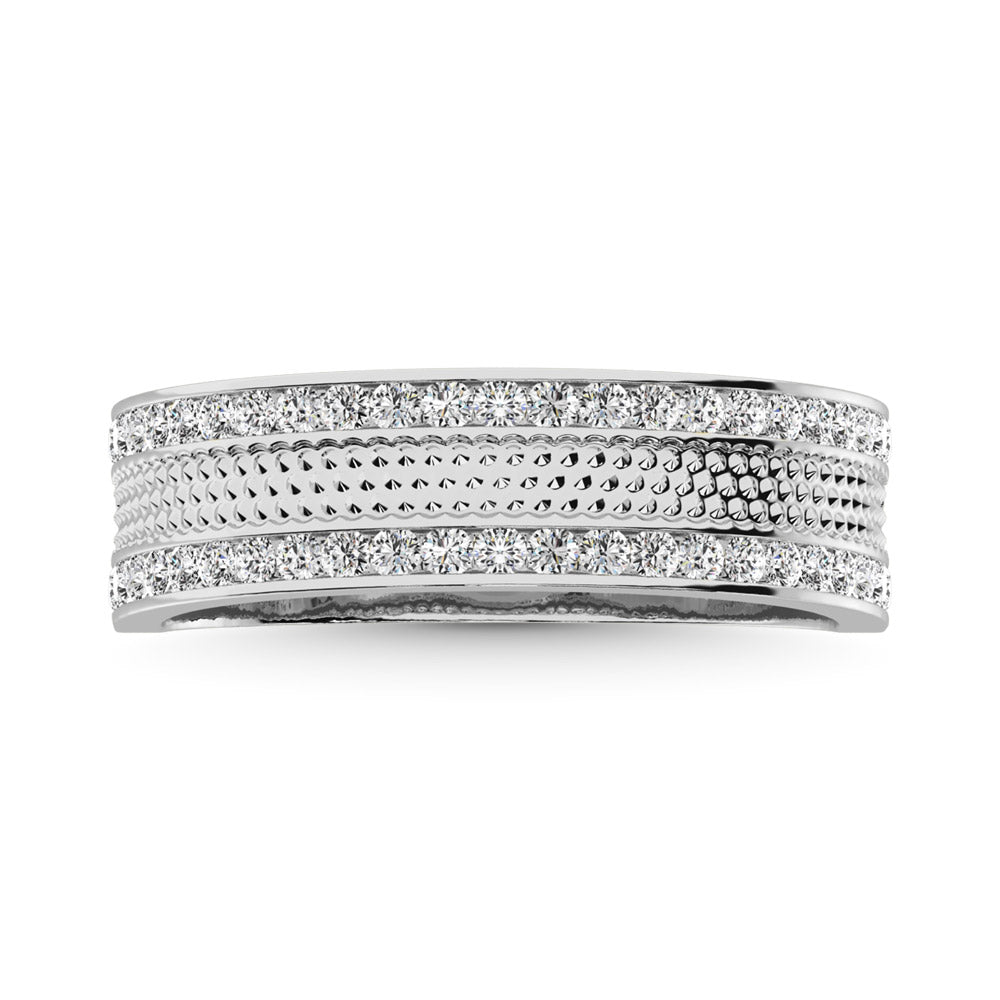 Banda para Hombre con Diamantes de 1/2 qt en Oro Blanco de 14k