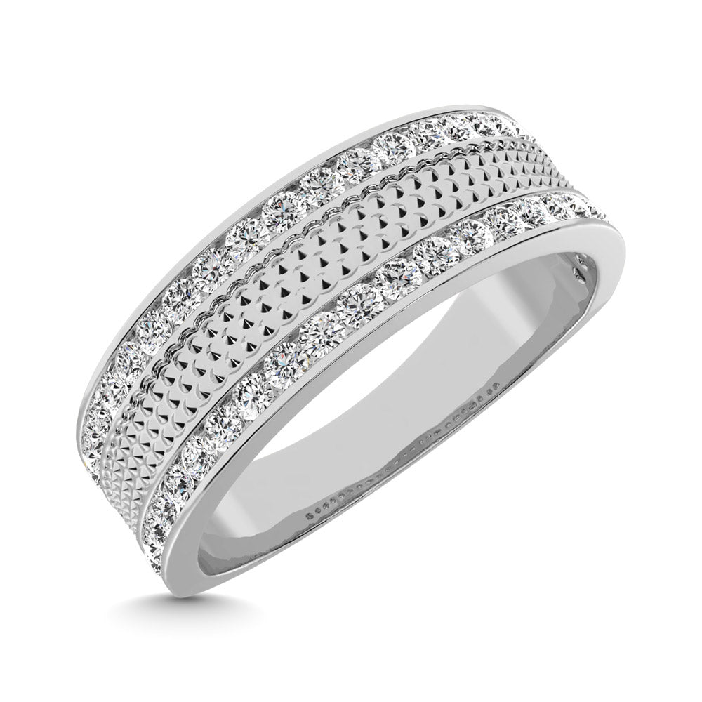 Banda para Hombre con Diamantes de 1/2 qt en Oro Blanco de 14k