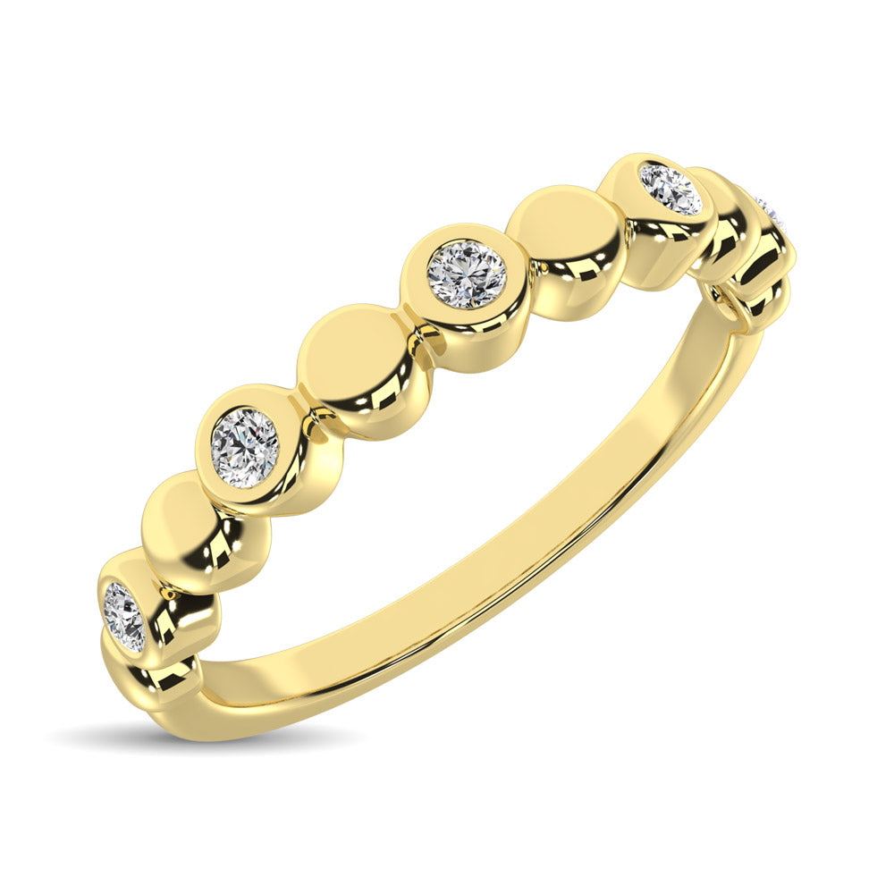 Banda Apilable en Oro Amarillo de 14k con Diamantes de 1/20qt