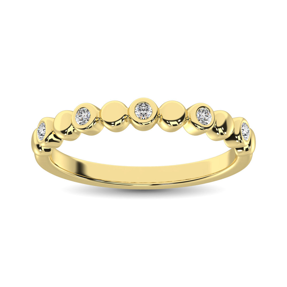 Banda Apilable en Oro Amarillo de 14k con Diamantes de 1/20qt