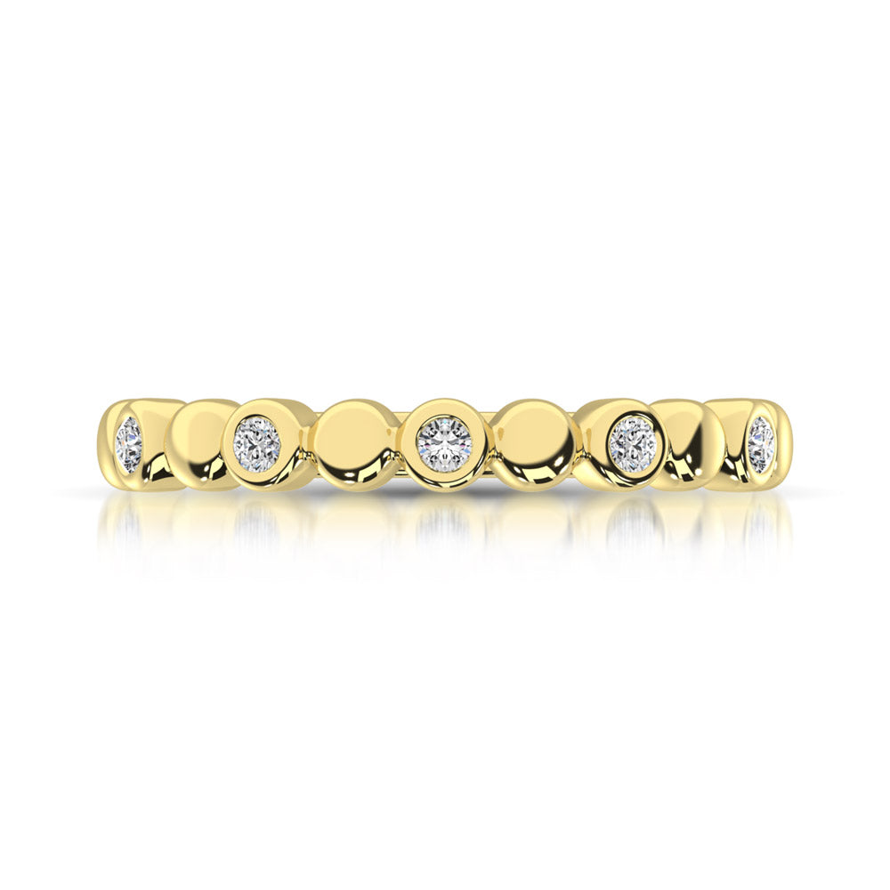 Banda Apilable en Oro Amarillo de 14k con Diamantes de 1/20qt