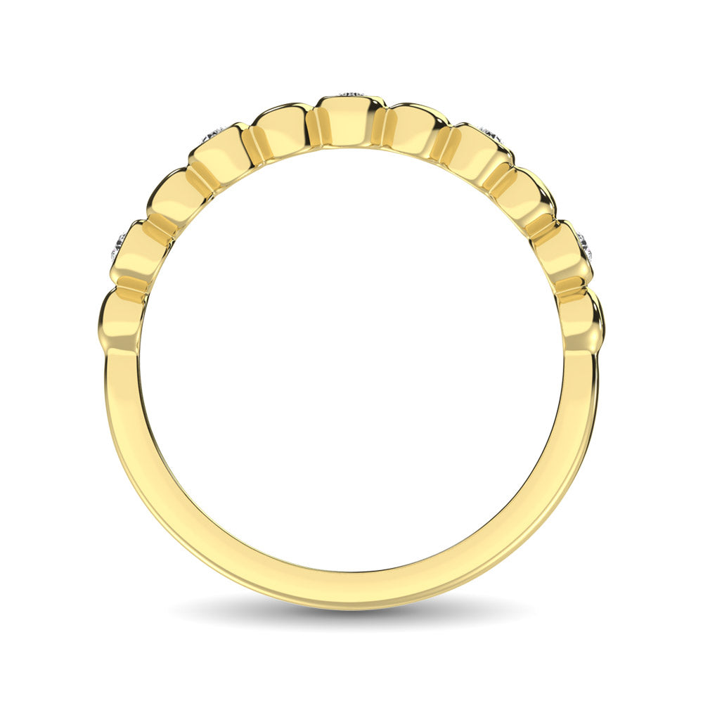 Banda Apilable en Oro Amarillo de 14k con Diamantes de 1/20qt