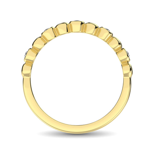 Banda Apilable en Oro Amarillo de 14k con Diamantes de 1/20qt