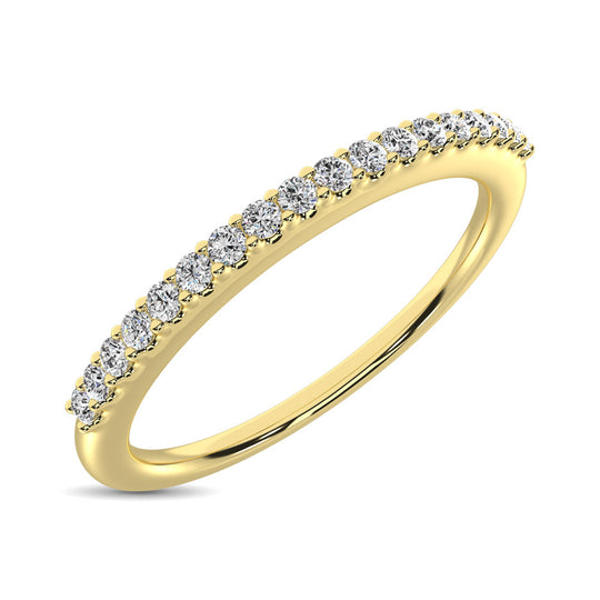 Alianza de Boda con diamantes de 1/10 qt en Oro Amarillo de 14k