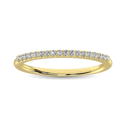 Alianza de Boda con diamantes de 1/10 qt en Oro Amarillo de 14k