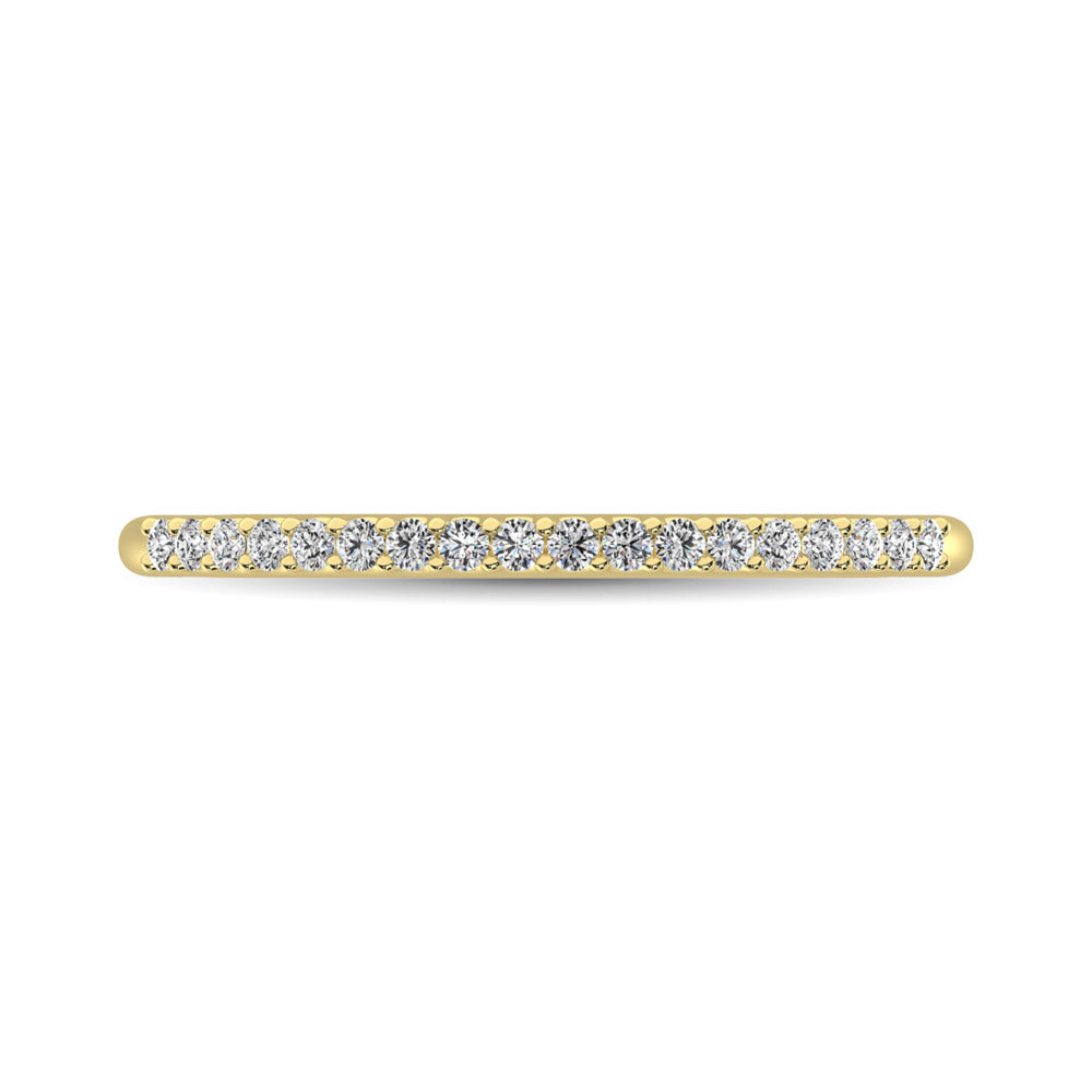 Alianza de Boda con diamantes de 1/10 qt en Oro Amarillo de 14k