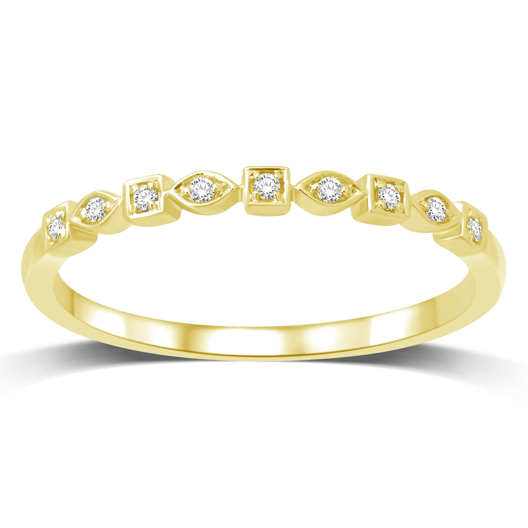 Alianza de Boda con diamantes de 1/20 qt  en Oro Amarillo de 14k