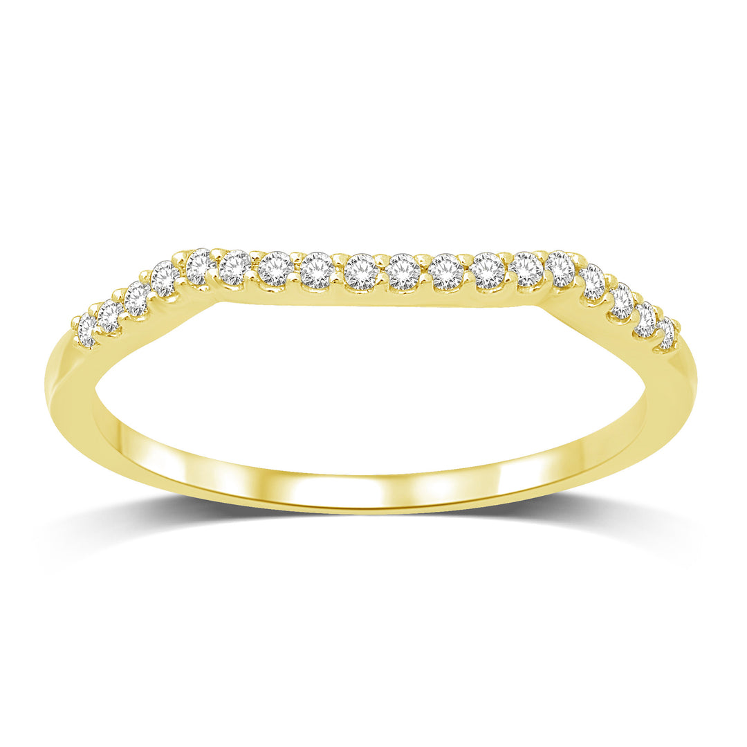 Alianza de Boda con Diamantes de 1/10 qt en Oro Amarillo de 14k