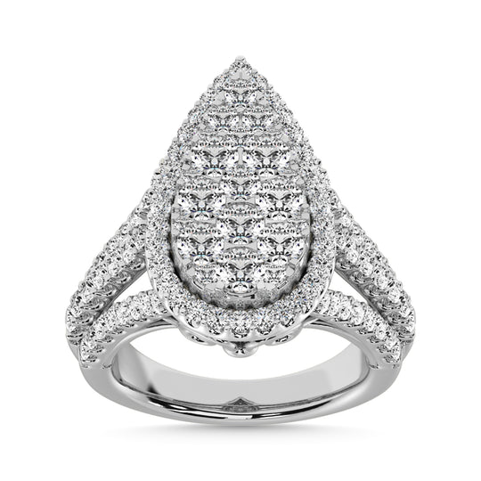 Diamante 2 7/8 Ct.Tw. Anillo de compromiso en oro blanco de 14 k