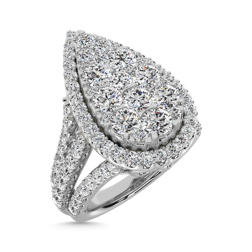 Diamante 2 7/8 Ct.Tw. Anillo de compromiso en oro blanco de 14 k