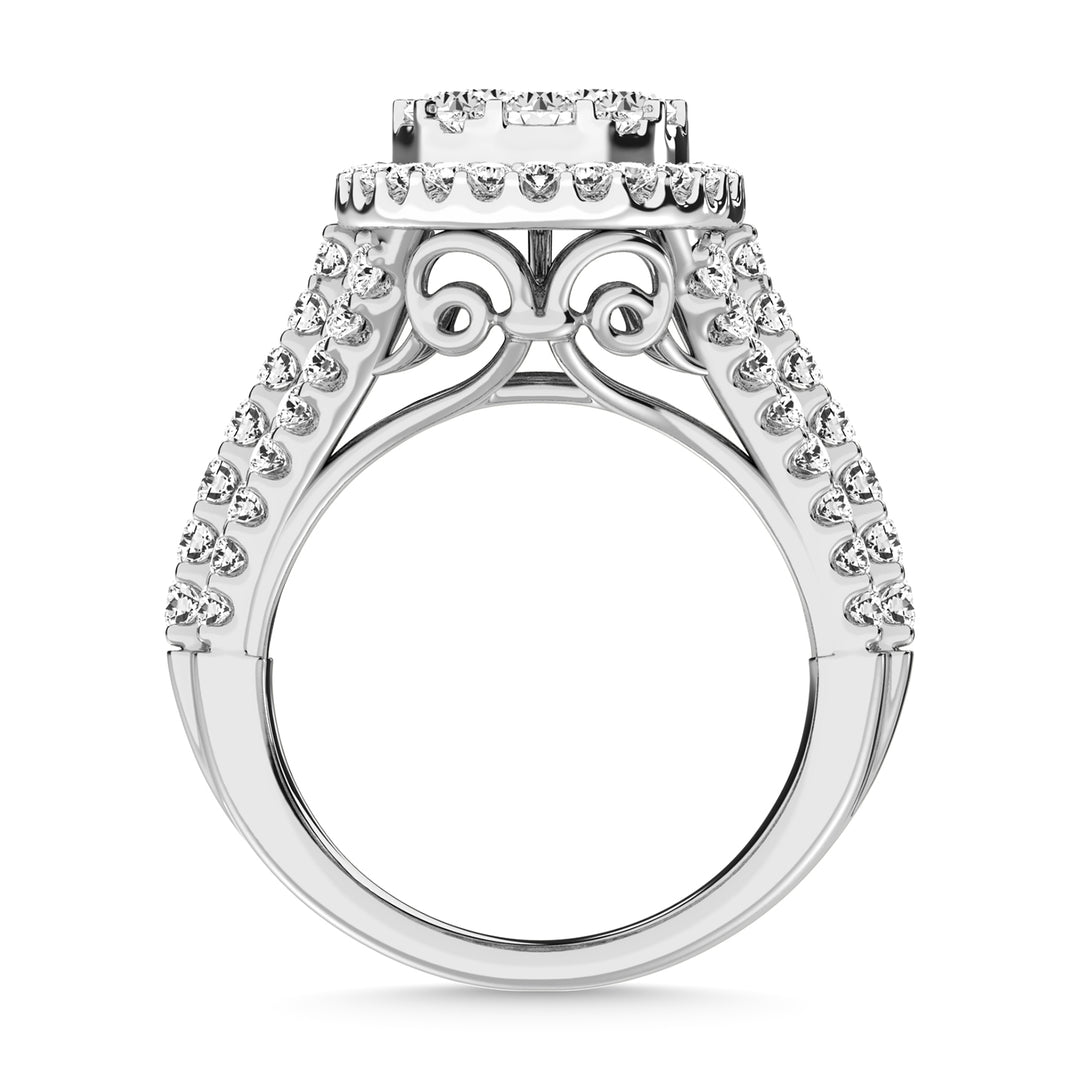 Diamante 2 7/8 Ct.Tw. Anillo de compromiso en oro blanco de 14 k