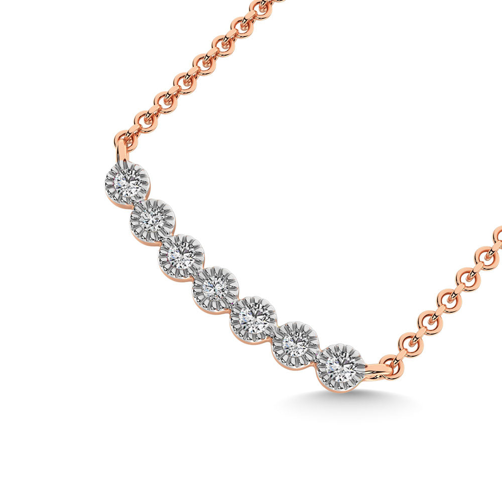 Diamante 1/10 Ct.Tw. Collar de moda en oro rosa de 10 quilates