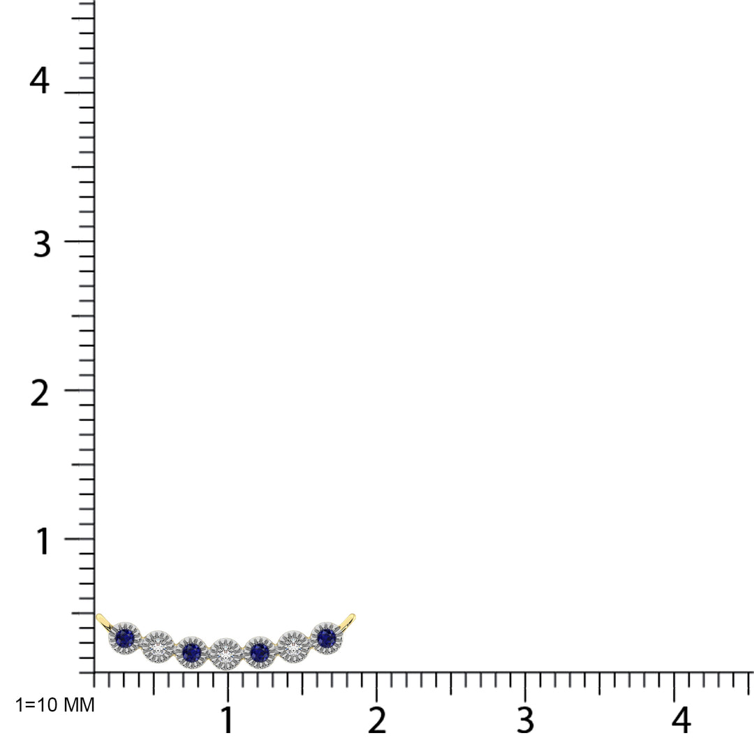 Diamante 1/10 Ct.Tw. Y collar de zafiro azul en oro blanco de 10 quilates