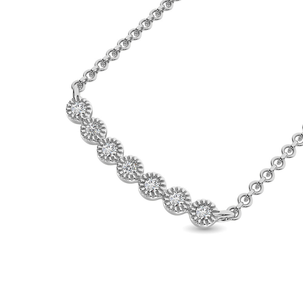 Diamante 1/10 Ct.Tw. Collar de moda en oro blanco de 10 quilates