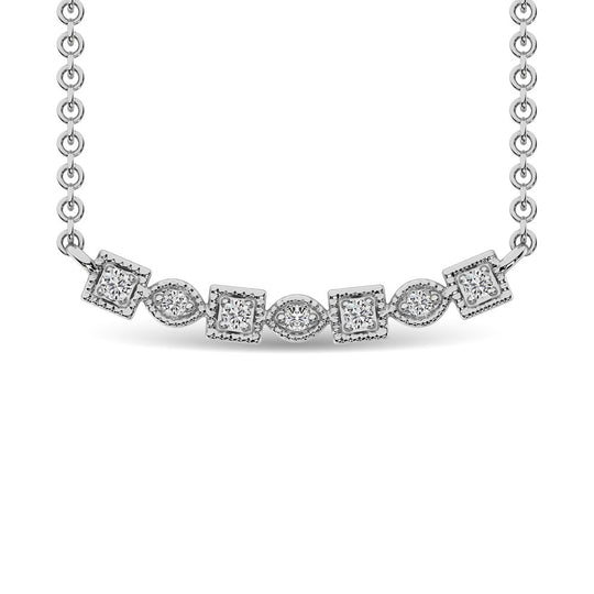 Diamante 1/10 Ct.Tw. Collar de moda en oro blanco de 10 quilates