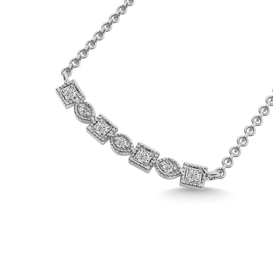 Diamante 1/10 Ct.Tw. Collar de moda en oro blanco de 10 quilates