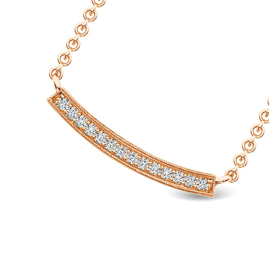 Diamante 1/10 Ct.Tw. Collar de moda en oro rosa de 10 quilates