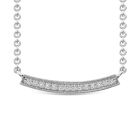 Diamante 1/10 Ct.Tw. Collar de moda en oro blanco de 10 quilates