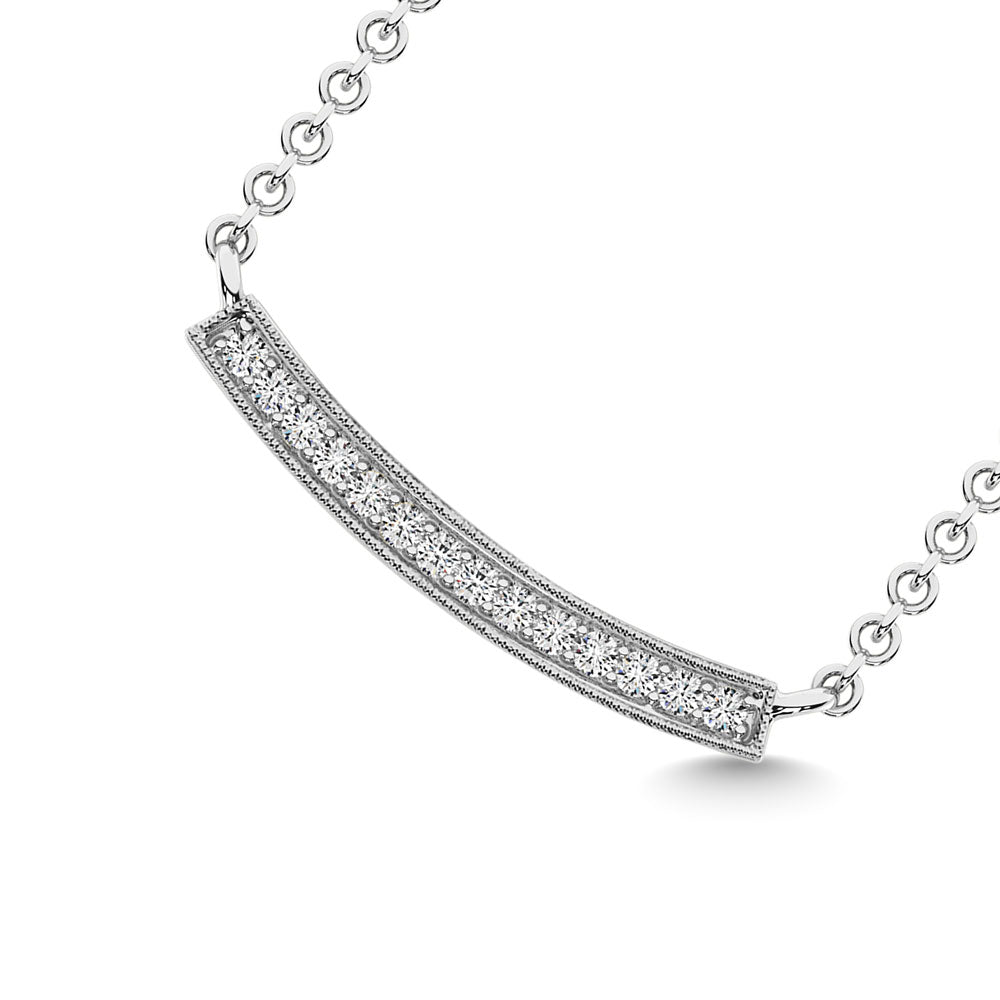 Diamante 1/10 Ct.Tw. Collar de moda en oro blanco de 10 quilates