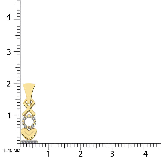 Colgante de moda con detalles de diamantes en oro amarillo de 10 quilates