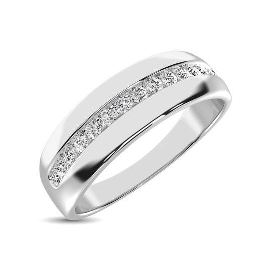 Diamante 1/4 Ct.Tw. Banda Fusion para hombre en oro de dos tonos de 10 quilates