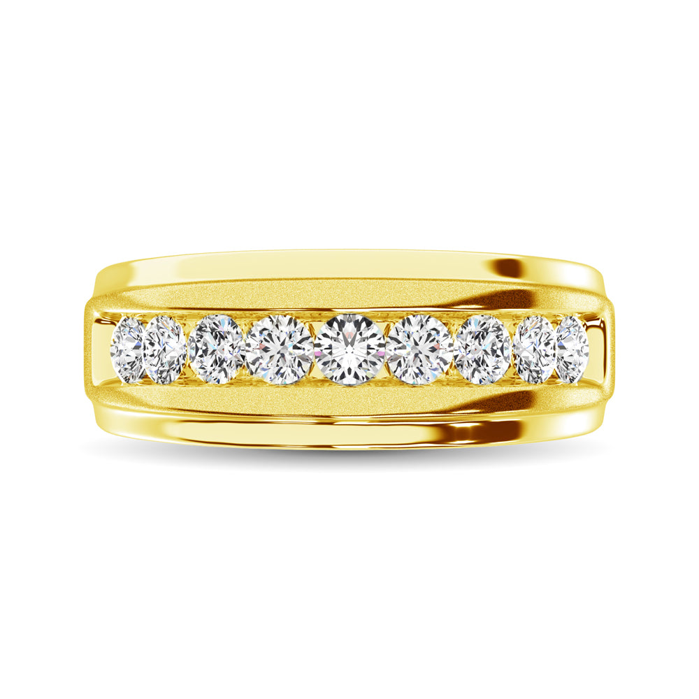 Oro amarillo de 10 quilates de 1/6 qt.Tw. Banda para mujer con acabado satinado de diamante.