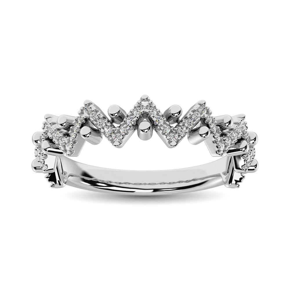 Diamante 1/4 Ct.Tw. Banda apilada en oro blanco de 14 k