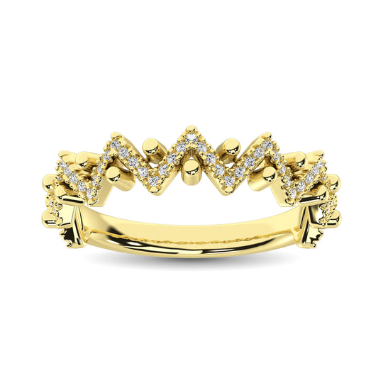 Diamante 1/4 Ct.Tw. Banda apilada en oro amarillo de 14 k