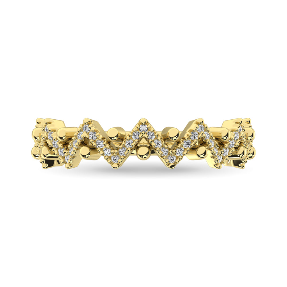 Diamante 1/4 Ct.Tw. Banda apilada en oro amarillo de 14 k