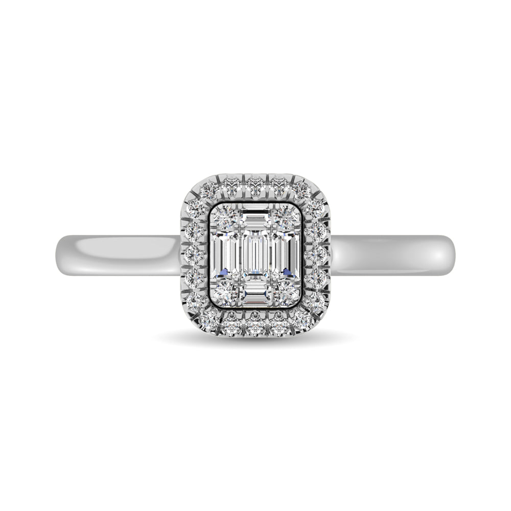 Diamante 1/3 Ct.Tw. Anillo de compromiso en oro blanco de 14 k