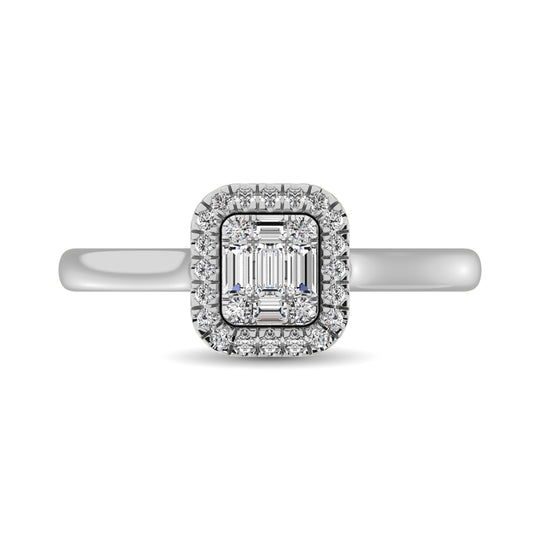 Diamante 1/3 Ct.Tw. Anillo de compromiso en oro blanco de 14 k