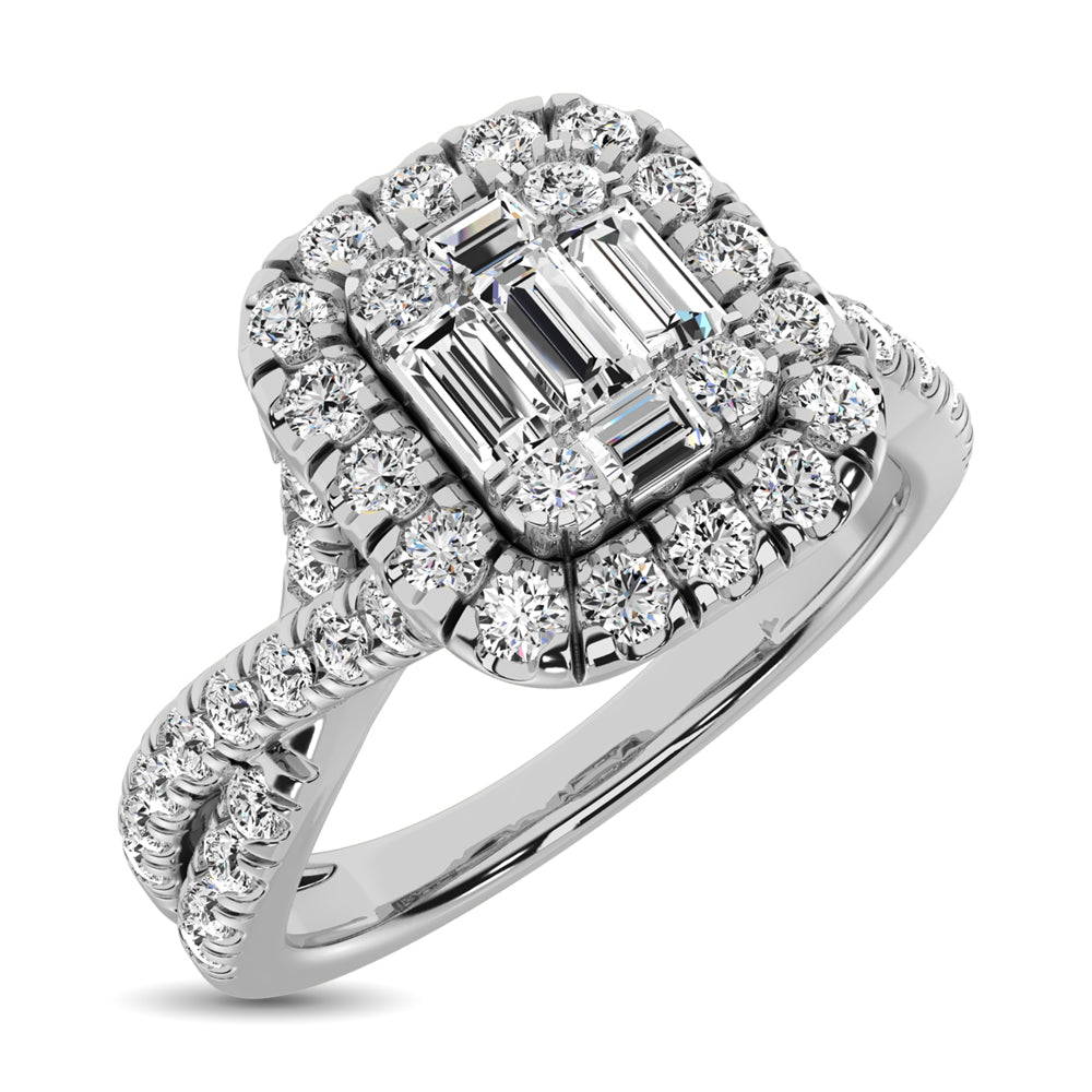 Diamante 7/8 Ct.Tw. Anillo de compromiso en oro blanco de 14 k