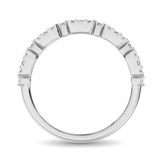 Oro blanco de 14 quilates de 1 qt. total Anillo de moda de diamantes