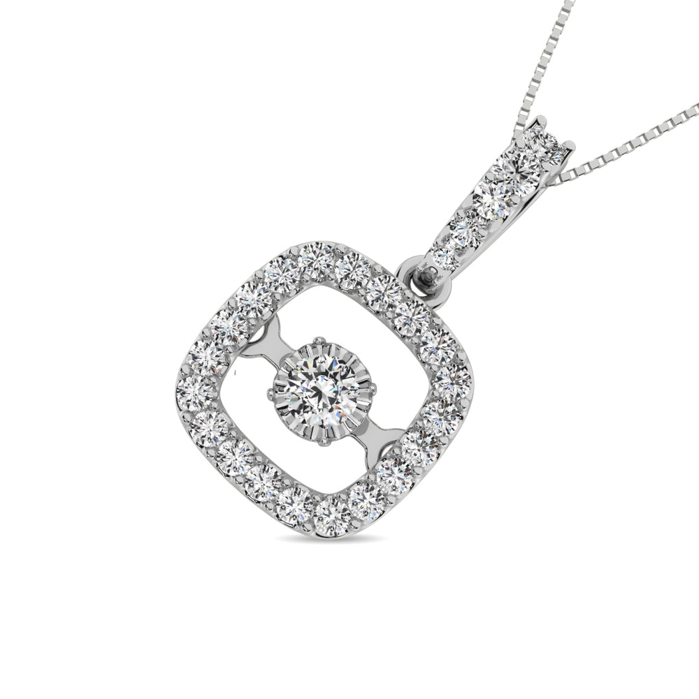 Diamante de 2 qt.Tw. Colgante brillante en plata blanca de 14 quilates