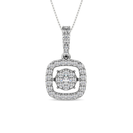 Diamante de 1 qt.Tw. Colgante brillante en oro blanco de 14 k