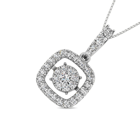 Diamante de 1 qt.Tw. Colgante brillante en oro blanco de 14 k