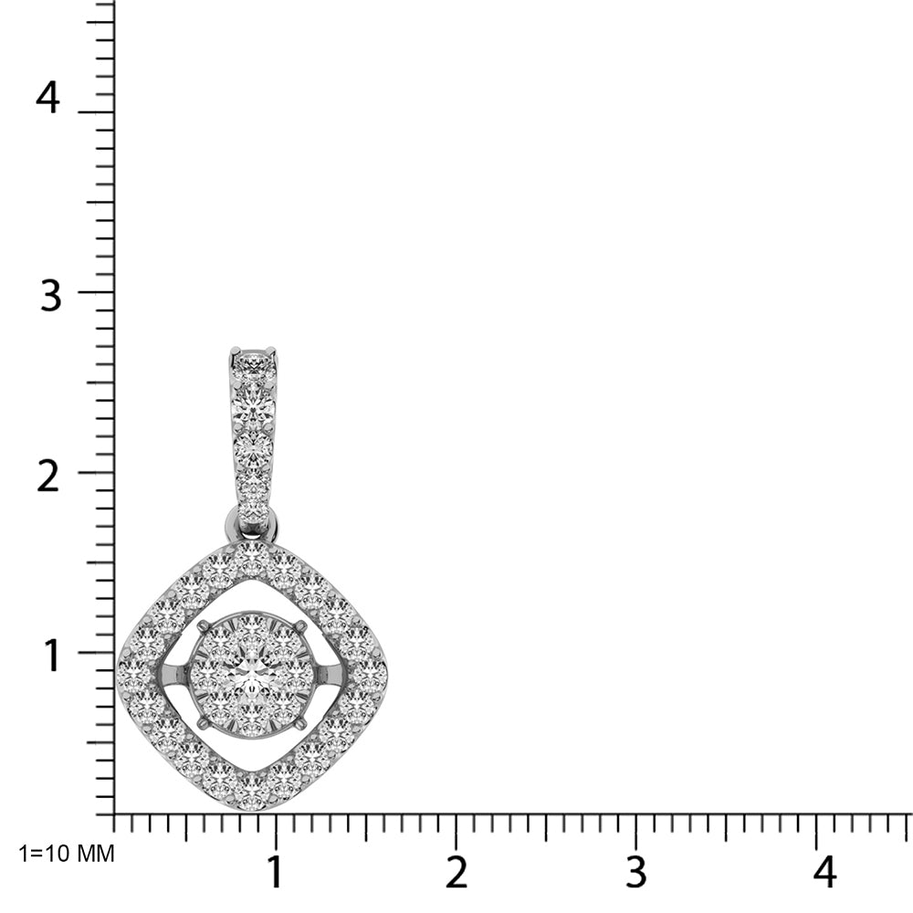 Colgante de diamantes en movimiento de 5/8 qt total en oro blanco de 14 k