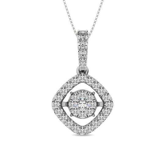 Diamante de 1 qt.Tw. Colgante brillante en oro blanco de 14 k